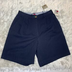 Vintage Tommy Hilfiger NWT Blue Pleat Front Shorts Small 100% Cotton